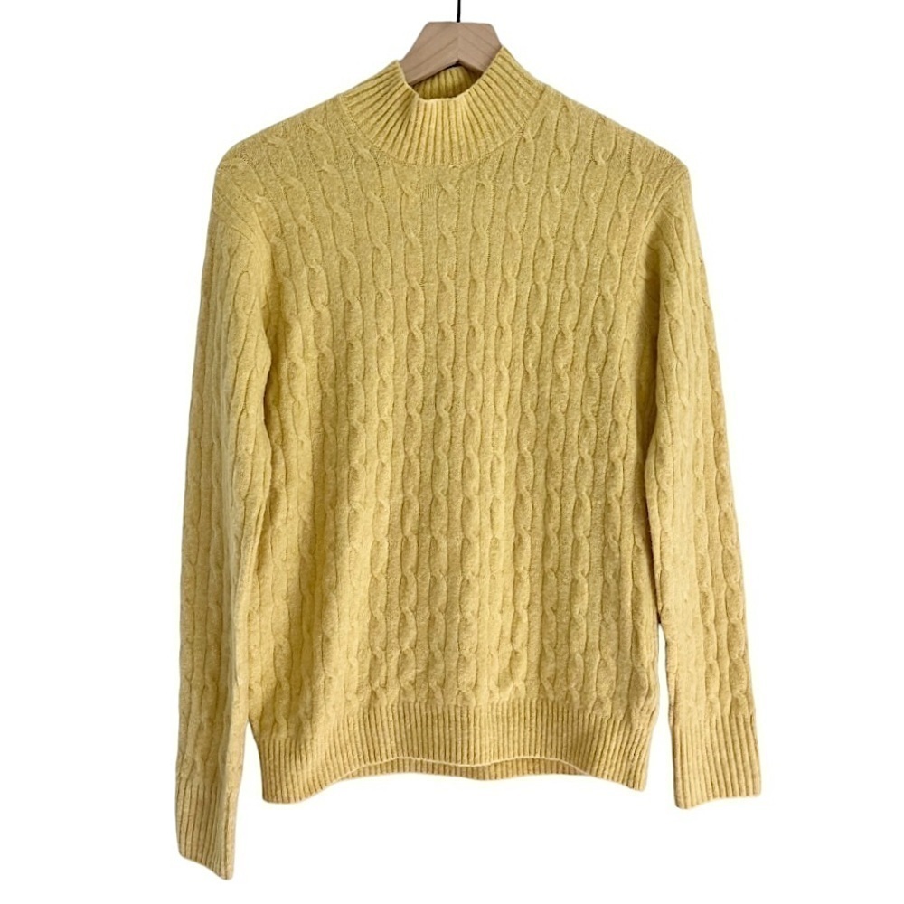 NWT J. Crew Factory Wool Mock Neck Sweater Extra Soft Yarn Yellow Small
